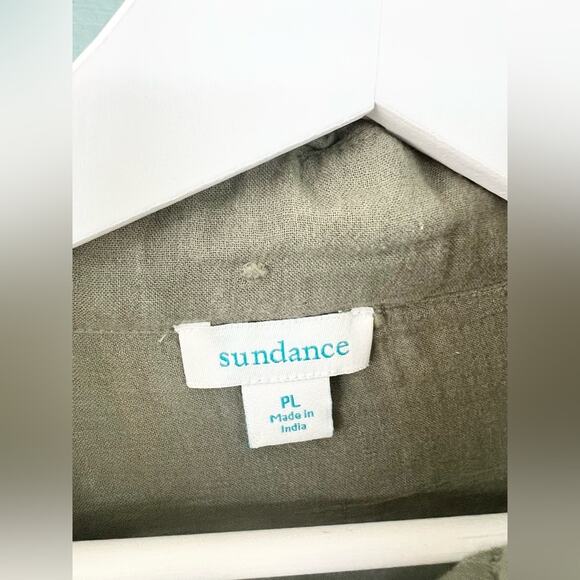 Sundance Victorian 100% cotton blouse olive green peasant high neck boho summer - Picture 4 of 9